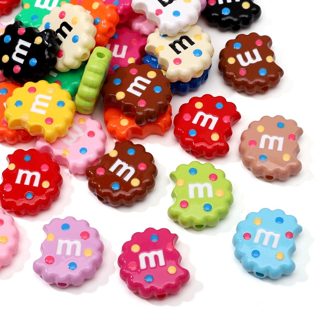 Doppelseitige Keks-Anhänger Emaille M Drip Design für DIY Schmuck 2 oder 10 Stück