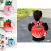 Adorable Strawberry Shaped Cartoon Backpack For Kids Stylish Oxford Fabric Design