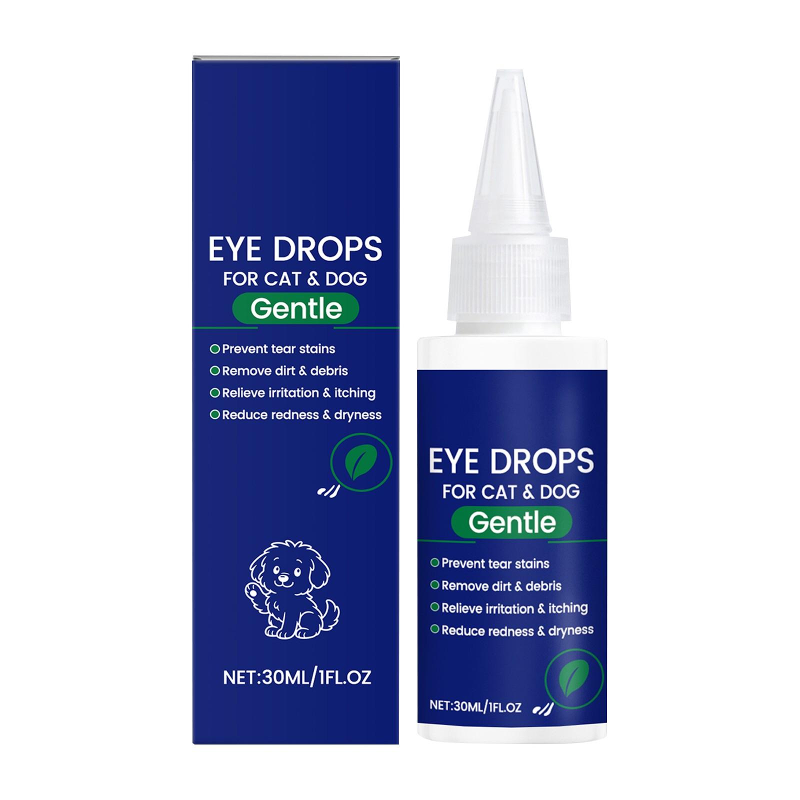 

Капли для глаз питомцев, Капли для очистки слезных дорожек кошек и собак, Уменьшают секрецию, Предотвращают закупорку и дискомфорт, 30 мл One Size белый