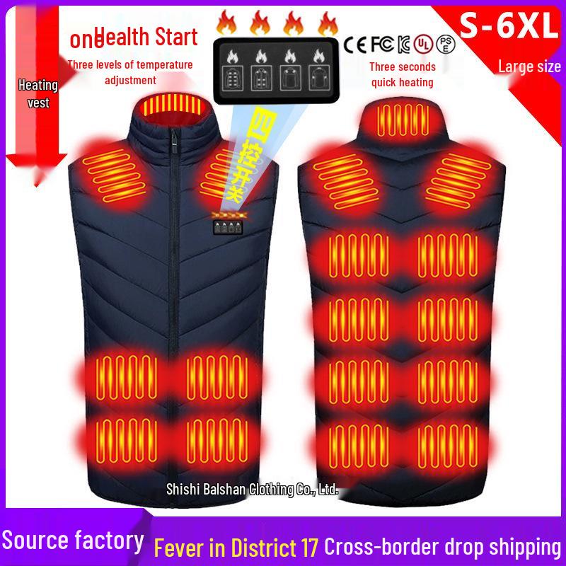 Unisex Winter Smart Heating Vest - Constant Temperature Electric Heated Cotton Jacket