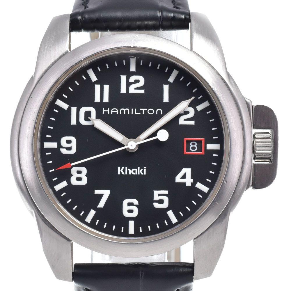 Used Hamilton HAMILTON 6309 Khaki Date Black Quartz Men's Watch Q#149072