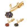 Detachable Tie Back Golden Flower Design Tie Clip Versatile Bow Tie Clip Weddings Business Suits Accessories