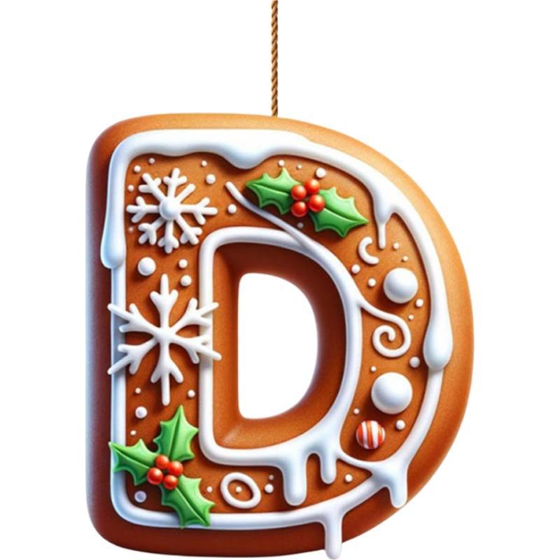 Acrylic A to Z Letters Ornaments, 26 Letter Creative Christmas Tree Decoration Pendant, Hanging 2D Flat Alphabet Letters Decor