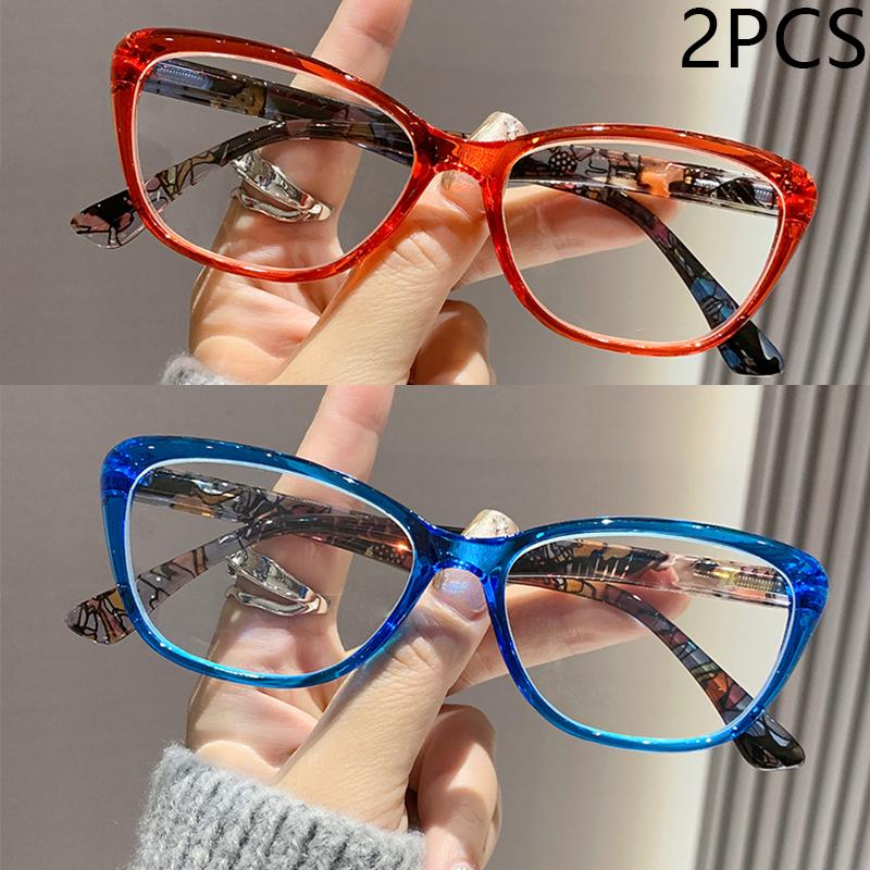 1/2/3PCS New Colored Frame Reading Glasses For Women Comfortable Trendy Full Frame 2105