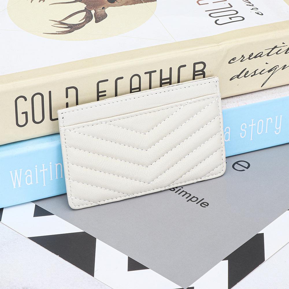 2026 Women Credit Card Holder Wallet Luxury Slim Credit Card Cases Holder Sheepskin Leather Minimalist Front Pocket Small Wallet