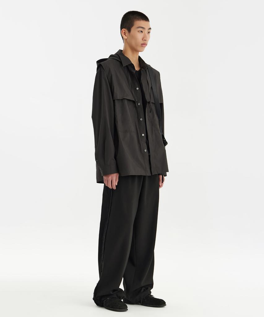 YOUTH Detachable Hooded Shirt - Charcoal Gray