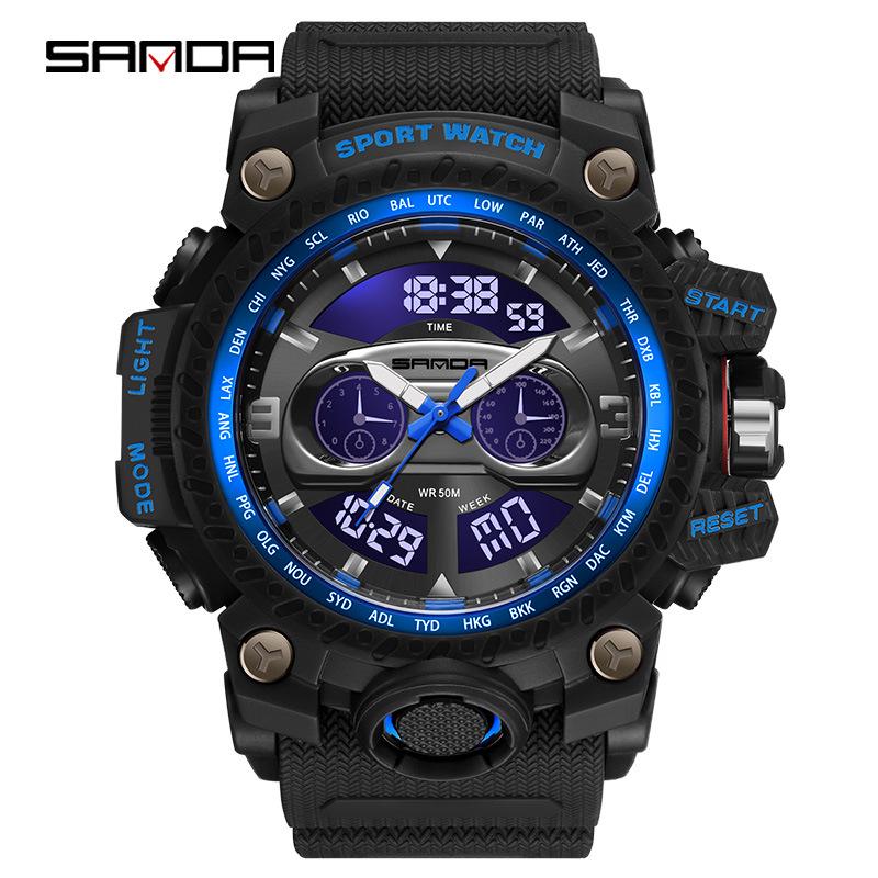 Fashionable Sanda 3153 Men's Multifunctional Sports Watch - Trendy and Creative Design