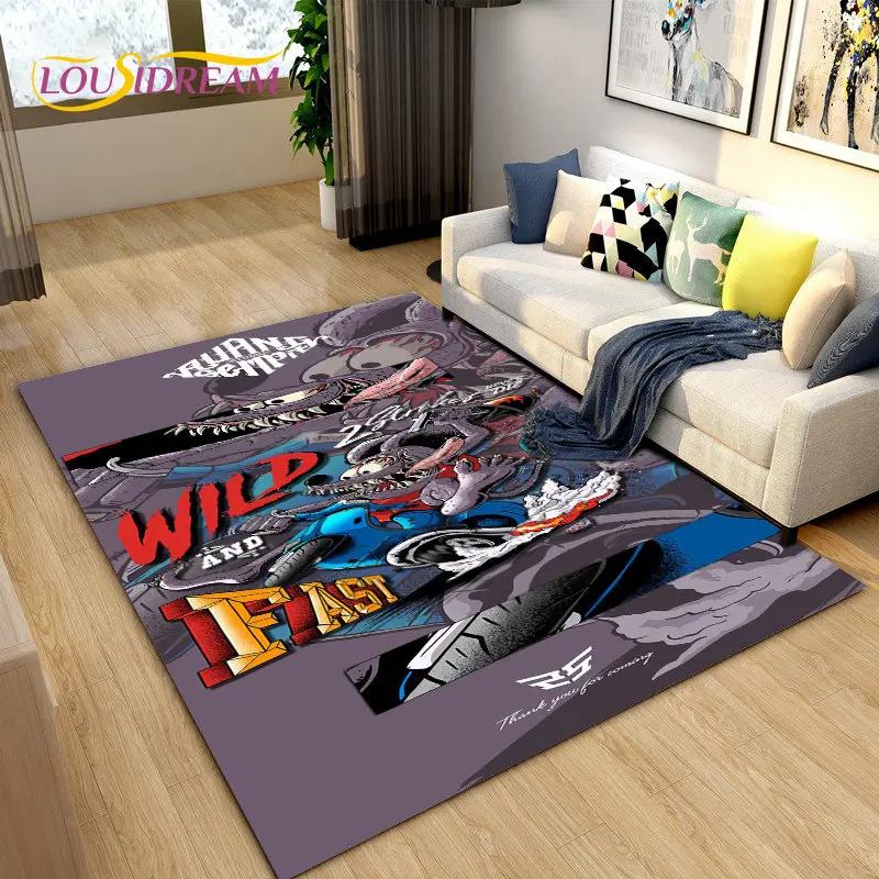 Tappeto Area Cartone Animato Divertente Rat Fink, Tappeto per Soggiorno Camera da Letto Garage Divano Decorazione Zerbino, Tappetino Antiscivolo da Gioco per Bambini