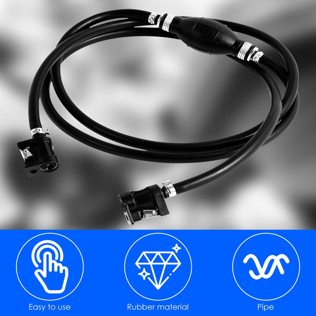 Ensemble de conduite de carburant 5/16 pouce 6,88 pieds Ensemble de tuyau de conduite de carburant Kit d'ensemble d'ampoule d'amorçage manuelle pour hors-bord avec acier inoxydable 304