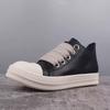 Autumn new leather round head low-top thick-soled lace-up sports and leisure shoe board