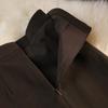 Women's Slimming A-Line Black Wool Mid-Length Skirt - Thickened & High-Waist for 2024 Autumn/Winter.