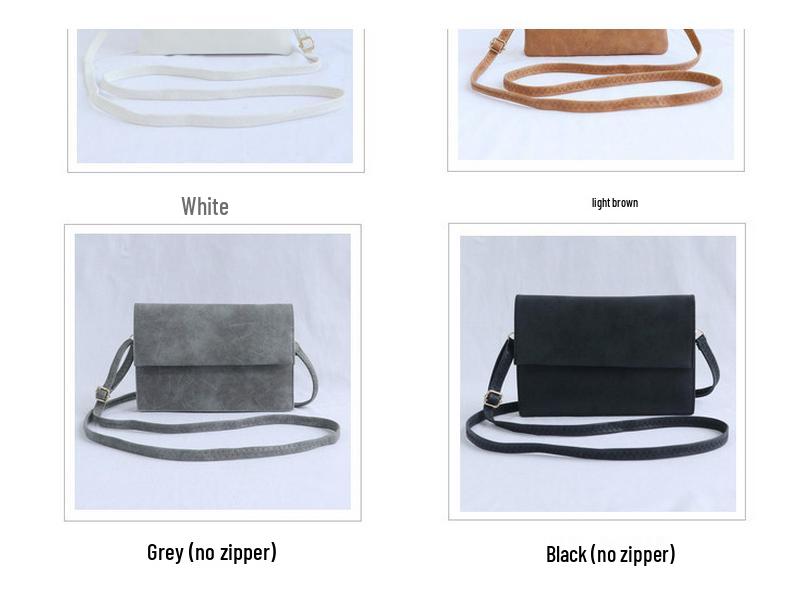 Dámská nubuková jednobarevná crossbody taška na telefon - Japonský a korejský styl mini taška přes rameno