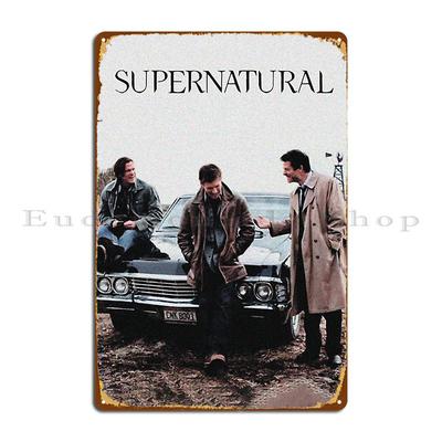 Supernatural Sam Winchester Dean Winchester Kovová plaketa Nástěnná malba Garážový design Kino Designér Cínová cedule Plakát