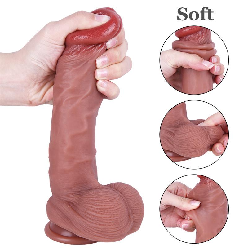 Woman Masturbates Foreskin Body Skin Liquid Silicone Simulation Penis Style Real Feeling Novel Penis