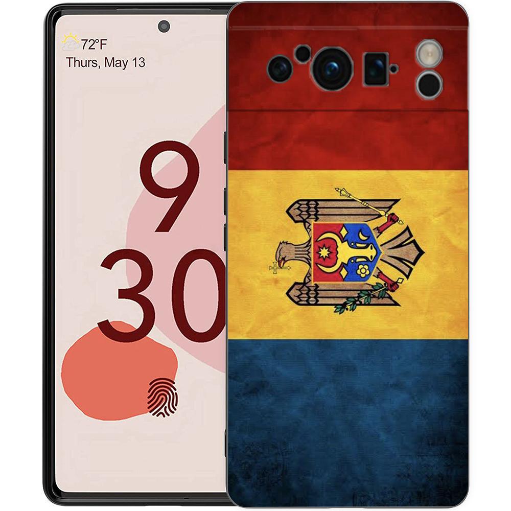 Für Google Pixel 10 Pro Handyhülle Pixel 9 Pro XL TPU Hülle Pixel 8 Pro 9A 8A 7A 7 6A 6 Pro Weiche Abdeckung Moldawische Flagge