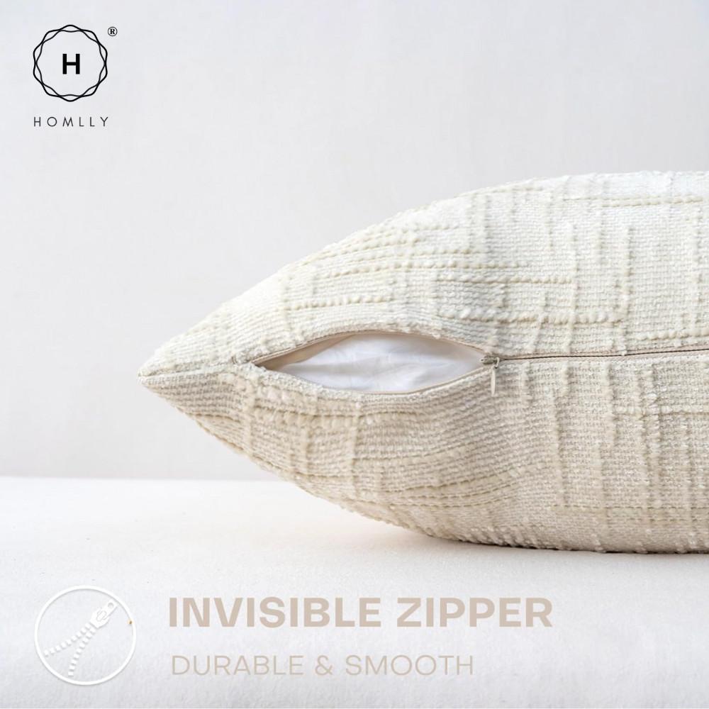 Homlly Fjord Textured Chenille Decorative Pillow Cushion Cover Case (45x45cm) X2PCS