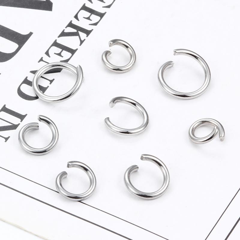 1.5mm Thick Stainless Steel 8/9/10/12mm Open Jump Rings For Jewelry Making Materials Necklace Bracelet Connector DIY Accessories
