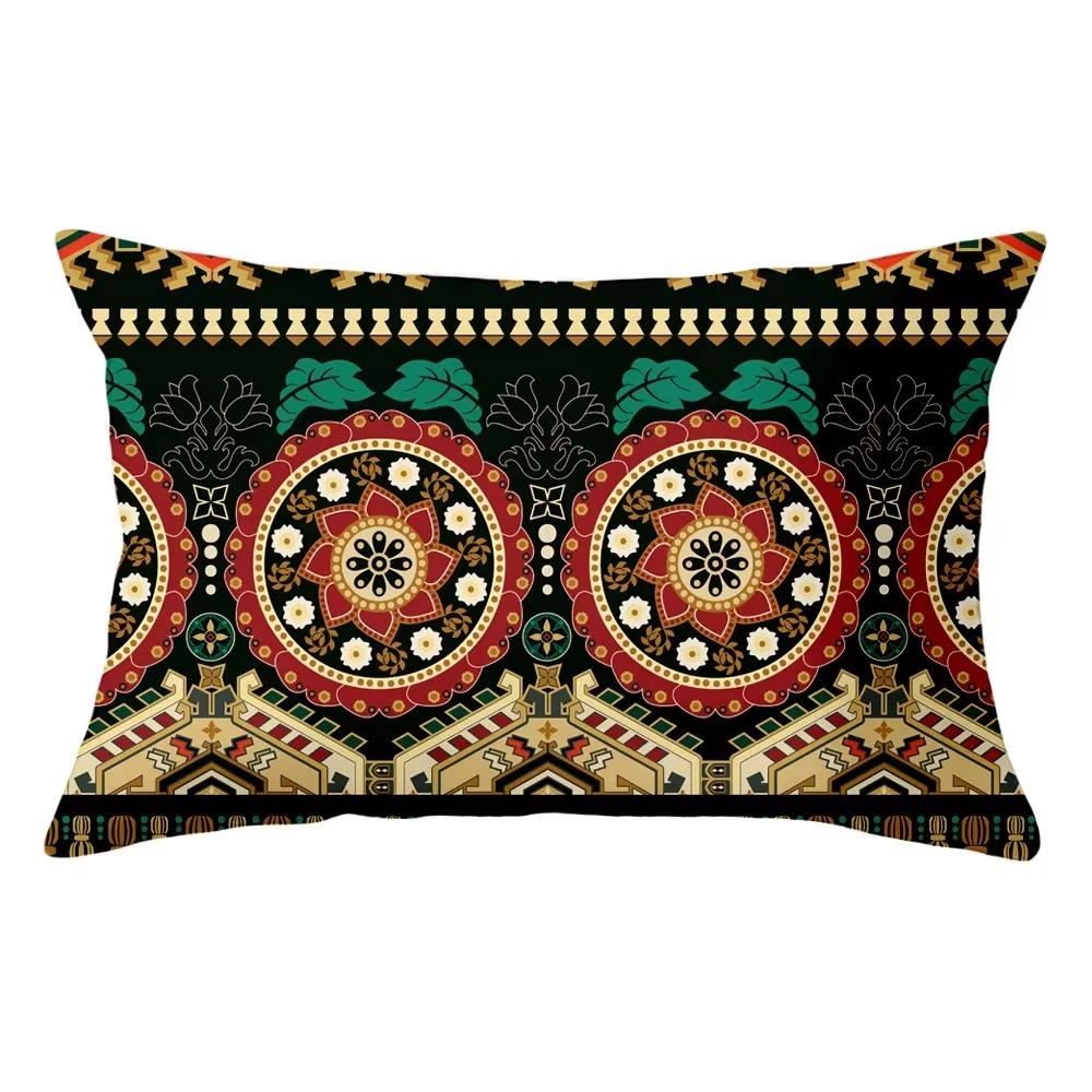 30X50 Bohemian Ethnic Style Pattern Print Decoration Living Room Back Home Polyester Rectangular Pillowcase Sofa Cushion