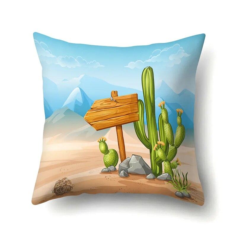 Ocean Pillowcase Cartoon Pattern  Lumbar Pillow Sofa   Cushion