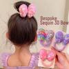 Sequined Butterfly Hair Tie for Girls - Cute, High-Elastic Ponytail Holder, Gentle On Hair