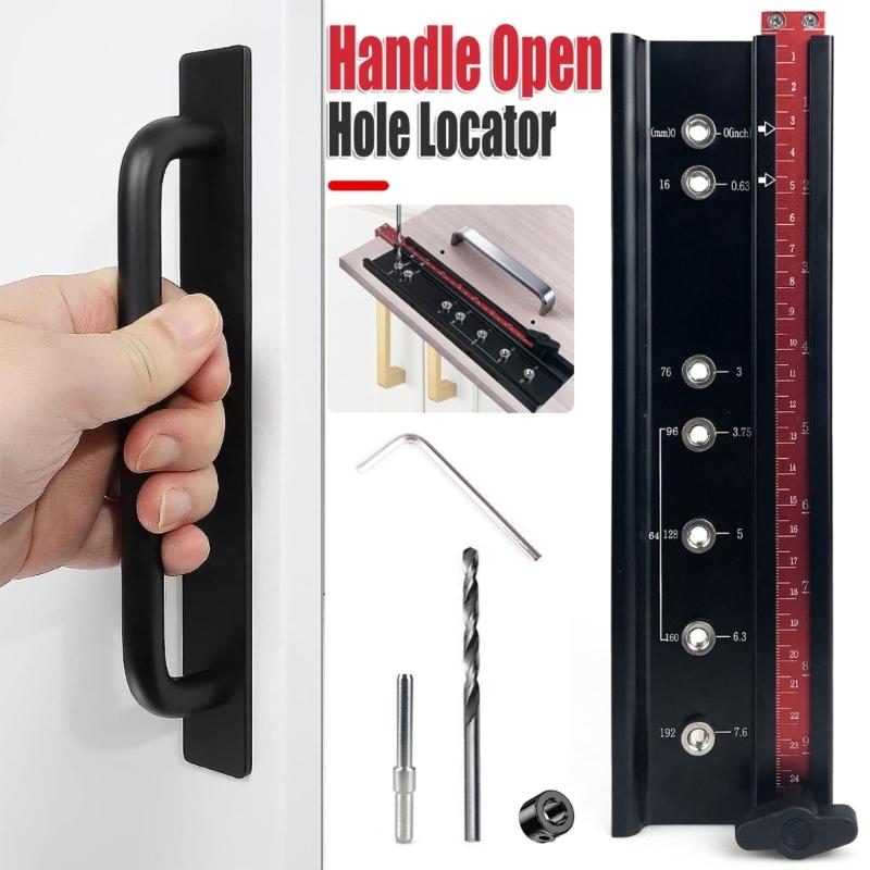 Einstellbare Schrankbeschläge Bohrschablone Positionierer Stanzlochsucher Bohrhilfe für Schrank Schubladengriffe Türgriffe