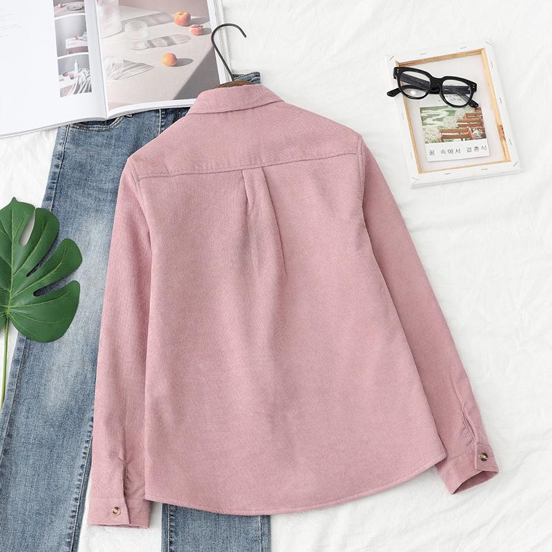Chemise décontractée rétro 2024 pour femme à manches longues en velours respirant – Nouvelle collection Automne/Hiver