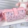 Cartoon Canvas Pen Bag Portable Large Capacity Pencil Case Multifunction Pen Pouch Gift