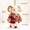 2D Flacher Ziegenanhänger Glänzendes Tier Hängende Dekoration Weihnachtsbaumschmuck