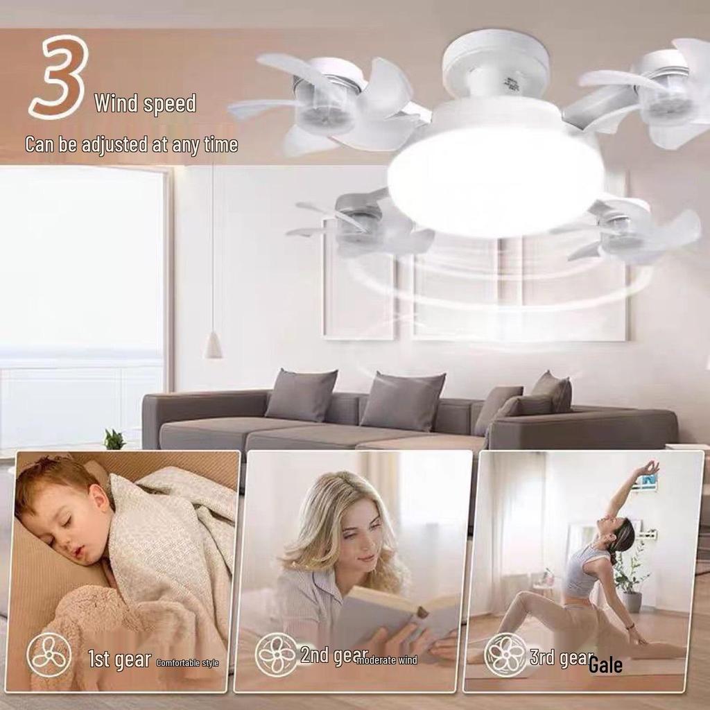 Nordic Style Remote Control Ceiling Fan with Light - Variable Frequency, Strong Wind for Bedroom