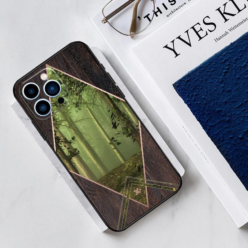 Forest Geometry Wood Nature Case For iPhone 17 Air 15 14 11 16 Pro Max 13 12 Mini 15 16 Plus 16e Funda Silicone Cover