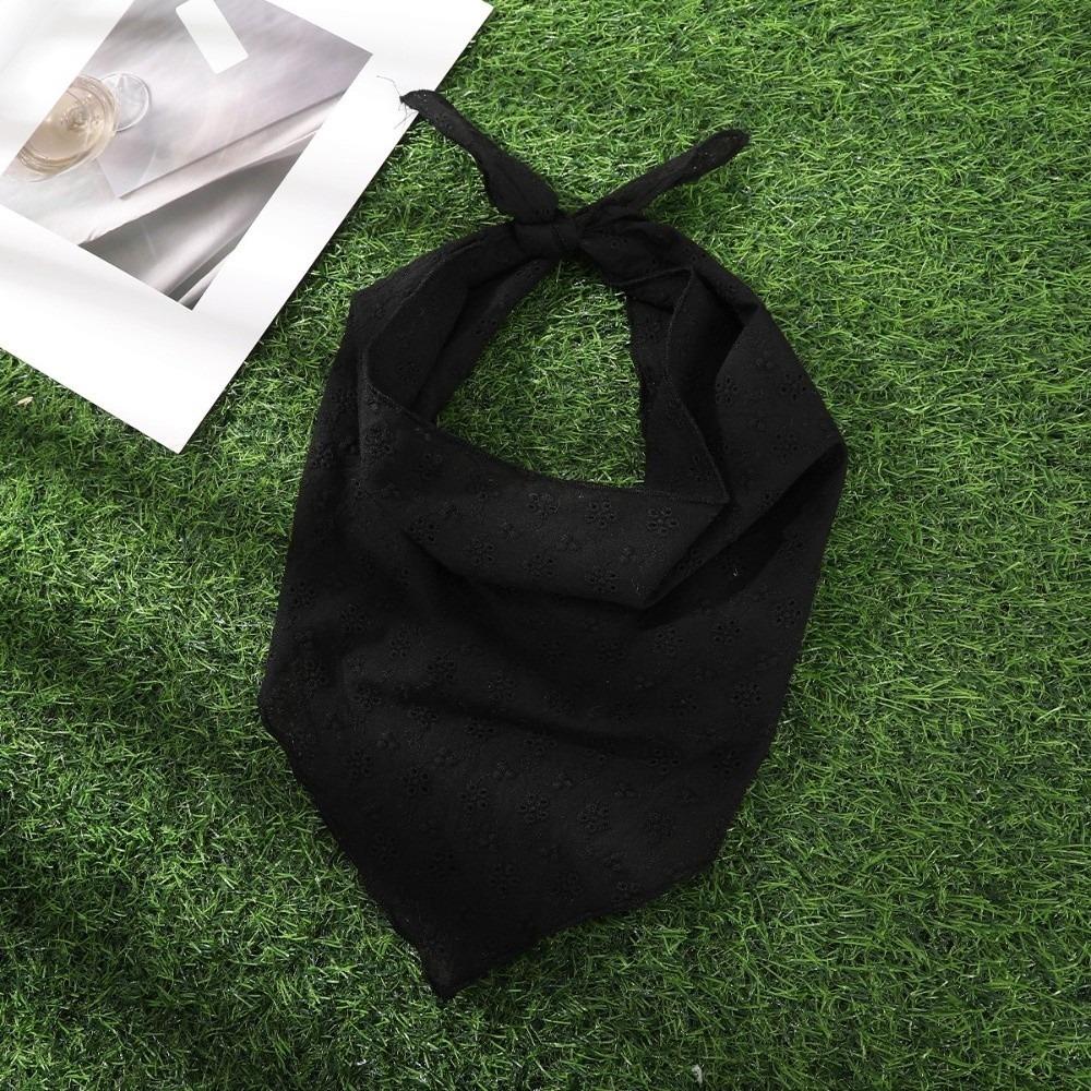 

Solid Color Headscarf Fabric Flower Hair Accessories Trend Elegant Triangular Scarf Women Fashion чёрный