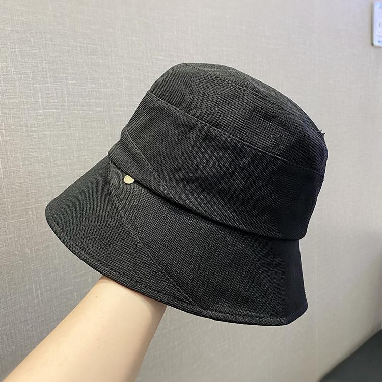 Bucket hat women's new spring and autumn temperament casual versatile sunscreen sun hat outdoor plain face cover basin hat
