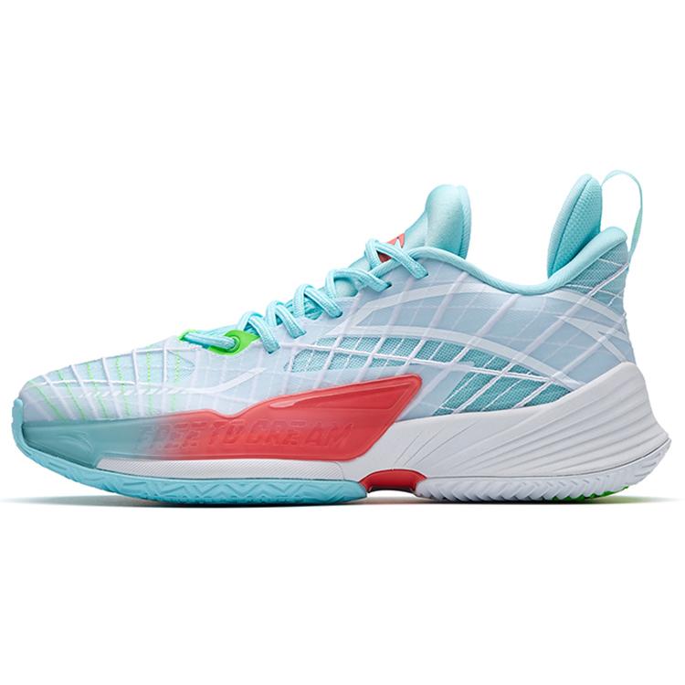 

New Anta Light Horseman 3 Anti Slip Wear Resistant Low Top Basketball Shoes White Red Blue 112231108-1