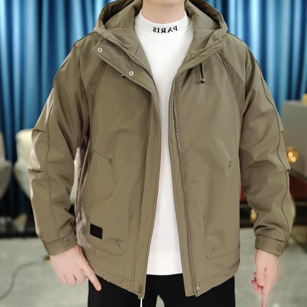 

2025 Men s Casual Hooded Workwear Jacket - Versatile Padded, Black/Khaki 3XL (80-90 kg) хакі