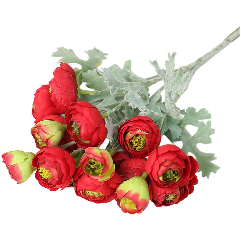 Artificial Camellia Flocked Camellia Silk Camellia Flowers