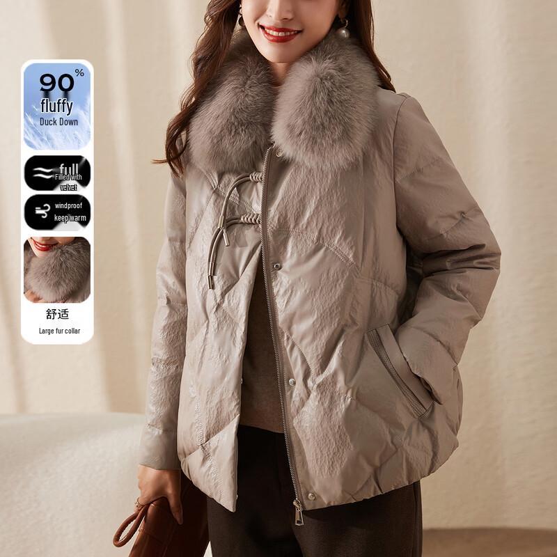 

JIANHU Women s Down Jacket with Large Fur Collar 4XL