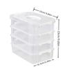 4pcs Extra Large Stackable Clear Plastic Storage Boxes with Lid, Large Capacity Household Containers, Multipurpose Organizer