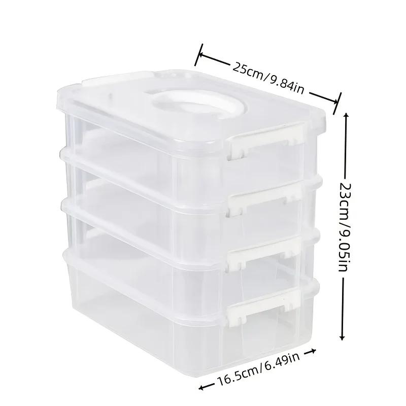 4pcs Extra Large Stackable Clear Plastic Storage Boxes with Lid, Large Capacity Household Containers, Multipurpose Organizer