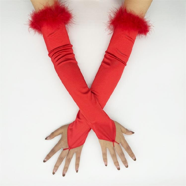 Long Satined Gloves Fingerless Operas Gloves Breathable and Comfortable Arm Sleeves for Formal Occasion 1920s Costume Props