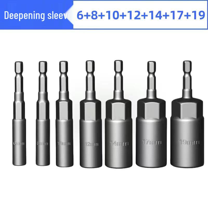 Deep Socket Extension Set for Electric Hex and Pneumatic Drills