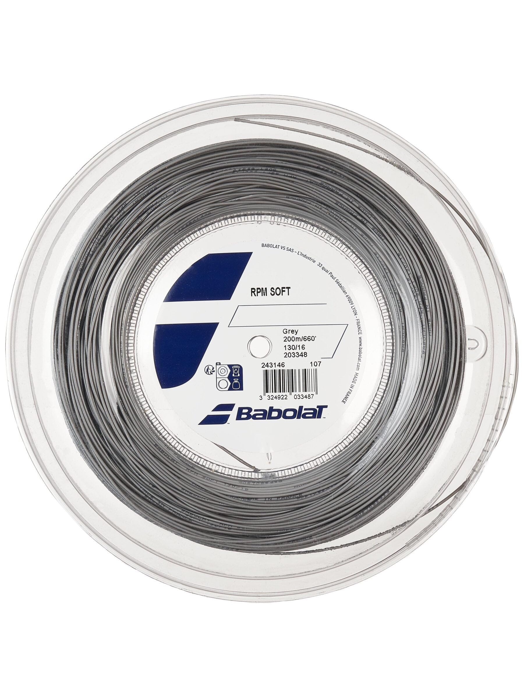 Babolat RPM SOFT Tennis 200m Roll String, (243146) серый