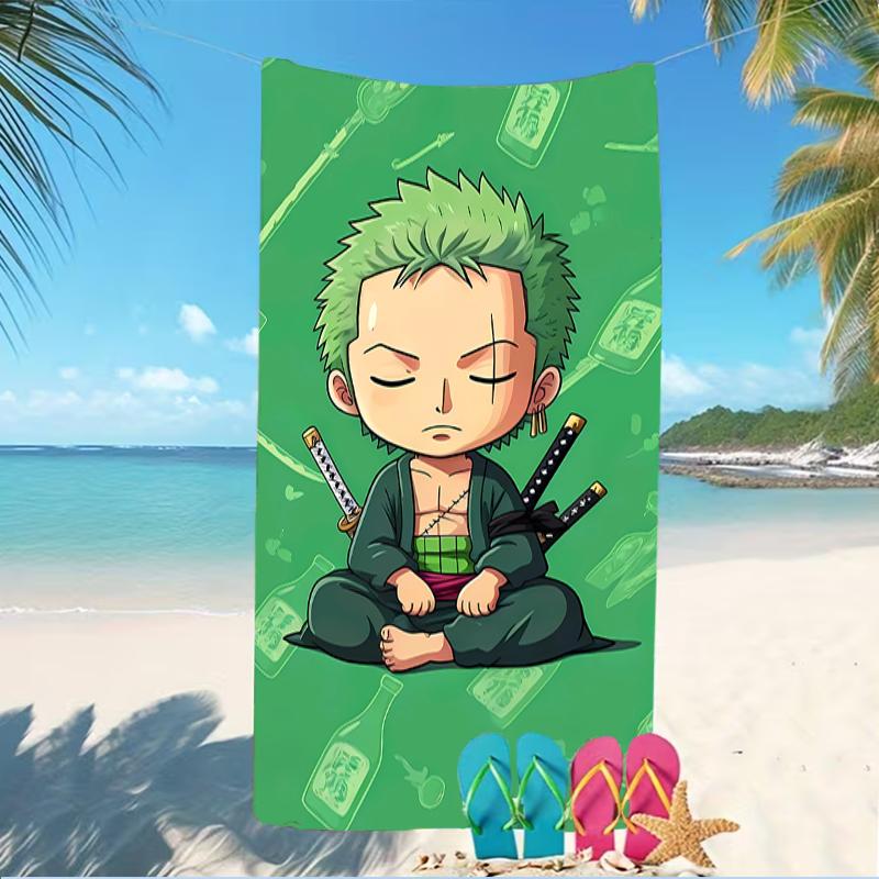 Beach Towel with One Piece Zoro Pattern - Soft,absorbent,machine Washable Lightweight&Modern,swimming,Travel Essentials