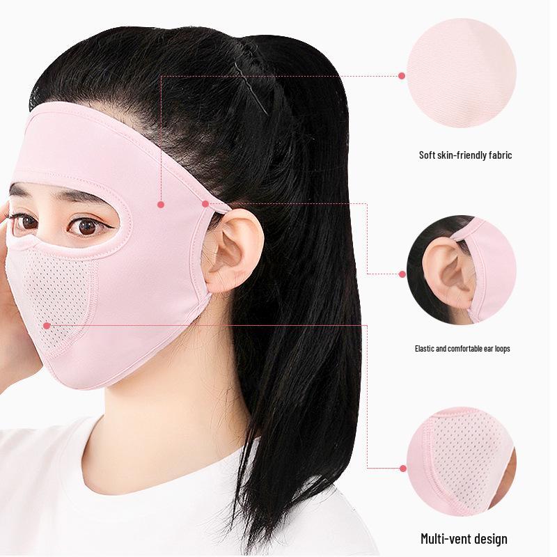 Women's Summer Face Shield: Full Face UV Protection Mask for Cycling & Windproof Headwear