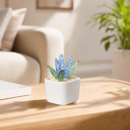 Artificial Potted Plant Handmade Colored Glaze Lavender Potted Plant