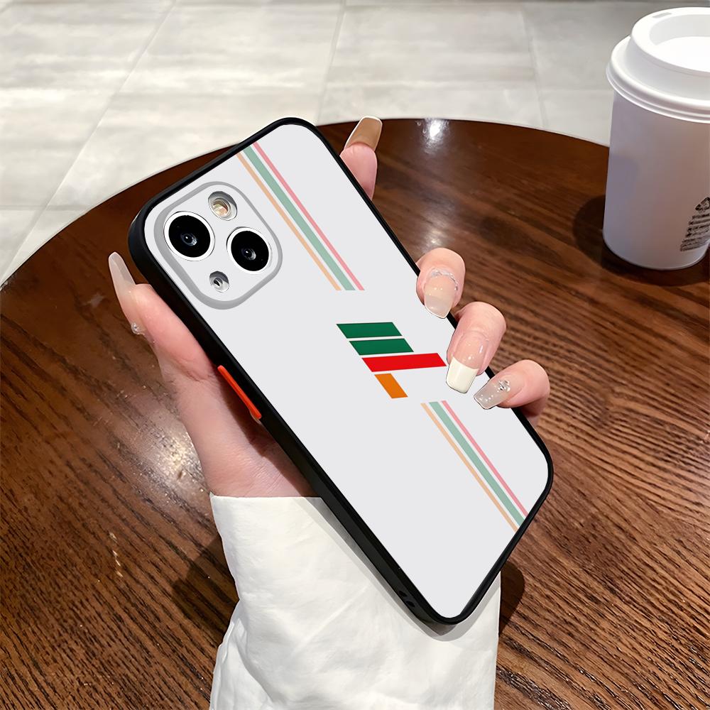 

MINISO 7Eleven 711 Чехол для телефона для iPhone 17 16 15 14 Max 13 12mini 11 Матовая полупрозрачная задняя крышка iPhone 16