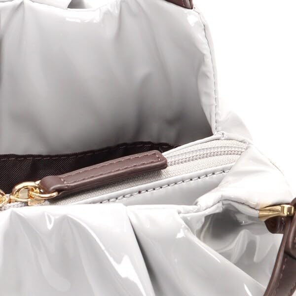 Labagagerie Weicher Emaille-Größe Elfenbein 2-Wege-Handtasche, S, B009401, (33)