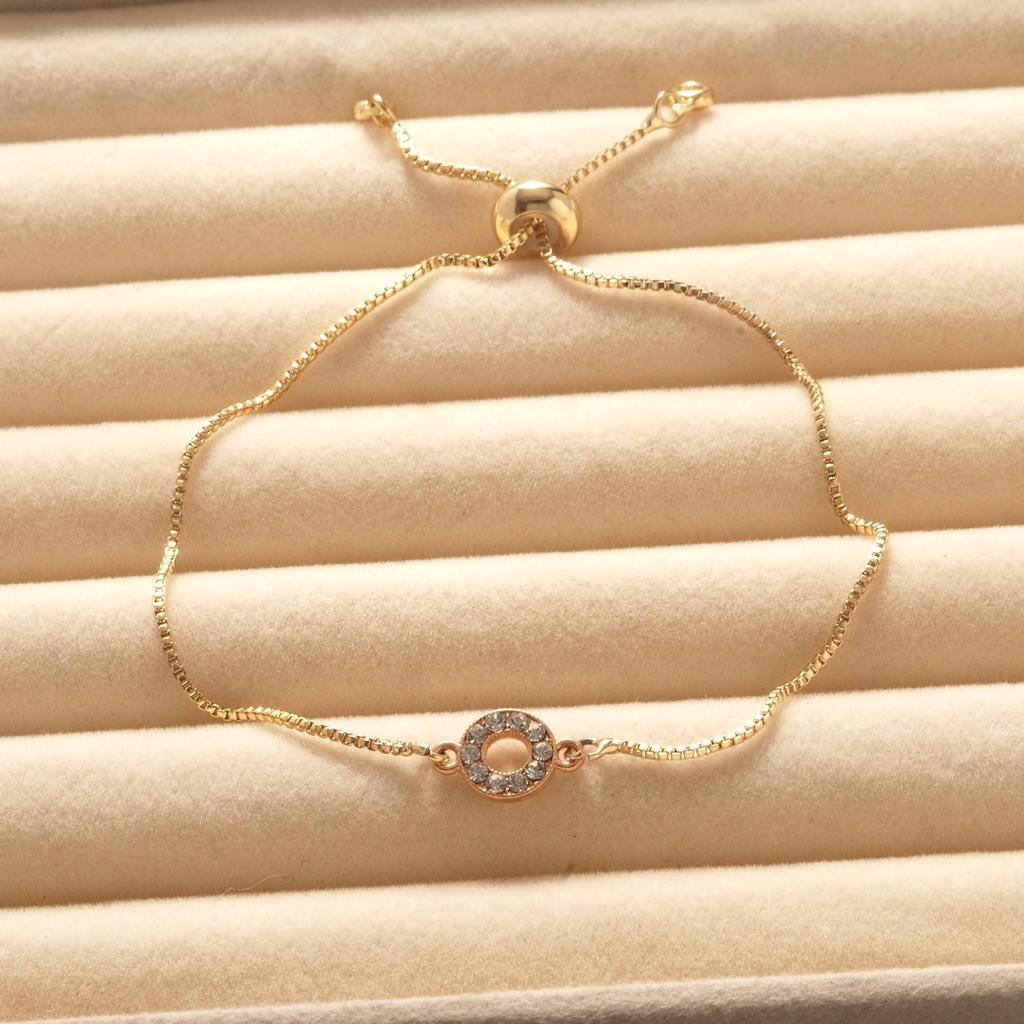 Adjustable Luxury Circle Pull-String Bracelet: Women’s Fashion Inspired by European, American & Southeast Asian Styles