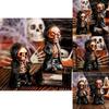 Halloween Standing Skeleton Decoration Terrifying Mask Resin Ornament For Festive Style