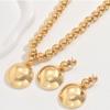 Half Ball Bead Earring Necklace Set Exaggerated Metal String Beads Necklace  Banquet Party