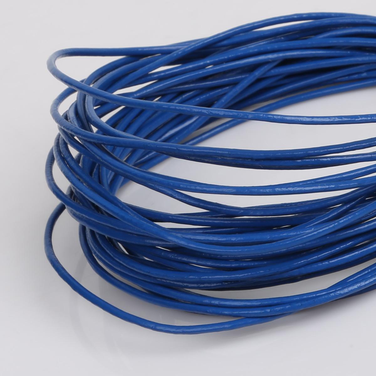 

Натуральная круглая кожаная нить для изготовления браслетов, ювелирных изделий, DIY, шнур, шнур 1mm 5M синий